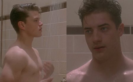Watch Brendan Fraser and Matt Damon Wrestle Naked in the Shower