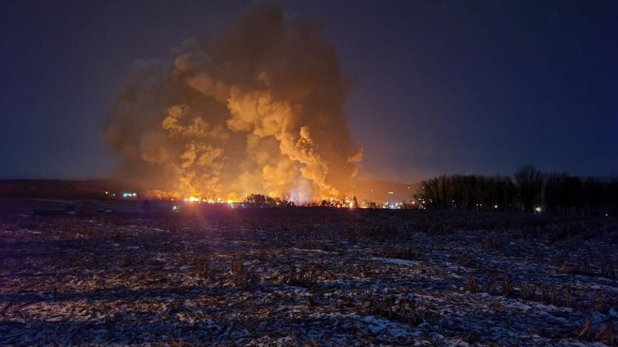 Train Derailment Sparks Massive Fire