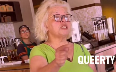 Sweaty white-haired woman goes on wild homophobic rant inside local Starbucks
