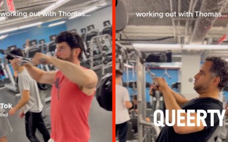 Gay dad Jose Rolón working out with his hot new boyfriend is giving us #relationshipgoals