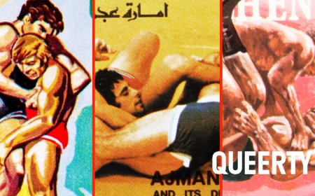 PHOTOS: These vintage postage stamps of male wrestlers are basically gay porn