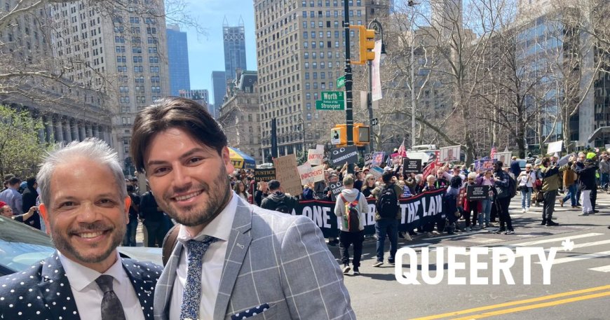 Gay couple ties the knot just moments before Trump shows up to the courthouse to be arrested & arraigned