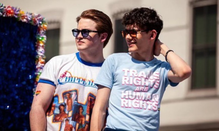 Kit Connor and Joe Locke Stop Hearts at DC Pride Parade