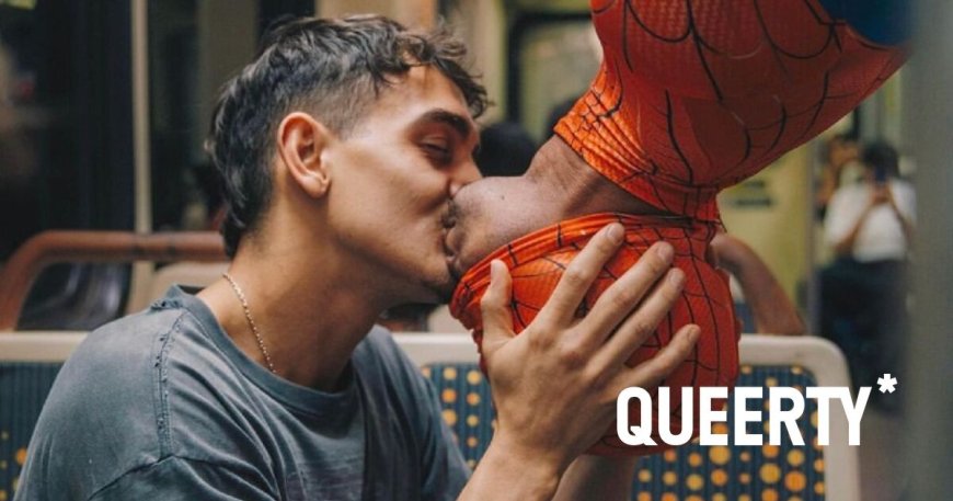 Video of Spider-Man kissing a dude on the subway goes viral for all the right reasons