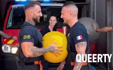 These tatted up firefighters are going viral with their synchronized ball routine