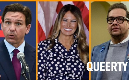 Melania’s shocking public display, Ron “Don’t Say Gay” DeSantis gets reamed & George Santos’ queer joy