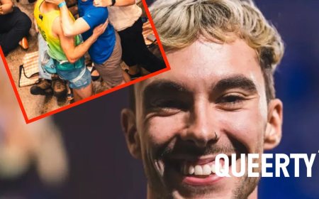 Champion rock climber Campbell Harrison celebrates qualifying for the Olympics with a smooch from his BF
