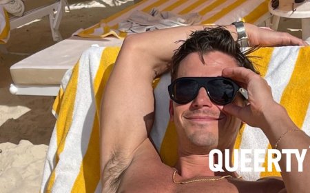 Check out that view! Antoni Porowski soaks up the sun on luxurious beach vacation
