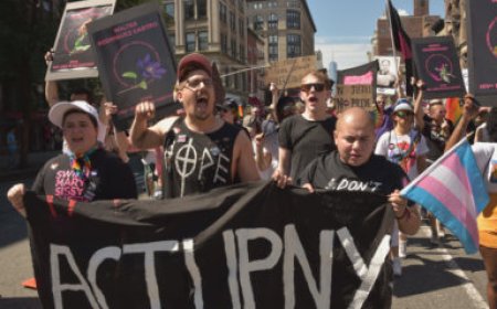 ACT UP New York gathers to confront former member’s lawsuit