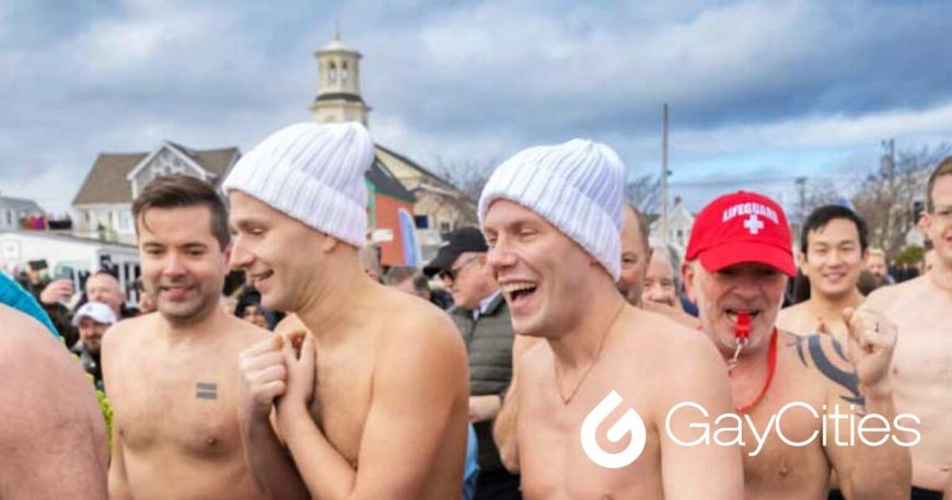 PHOTOS: Boys in speedos braved Provincetown’s wintry waters at Polar Bear Plunge