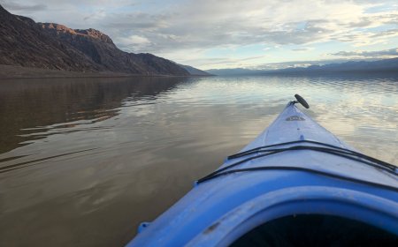 Recent rains provide rare chance to kayak in Death Valley