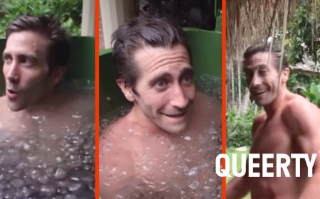 Jake Gyllenhaal is burning up, strips down for cold plunge in icy hot new video