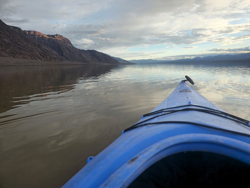 Recent rains provide rare chance to kayak in Death Valley