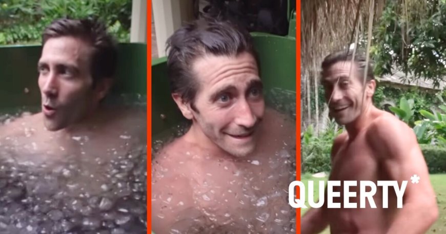 Jake Gyllenhaal is burning up, strips down for cold plunge in icy hot new video