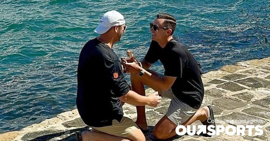 Gay hockey player and his boyfriend loved proposing so much they did it twice