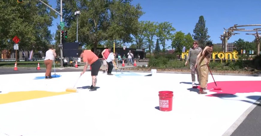 Spokane Activists Repaint Rainbow Crosswalk After Three Teen Boys Are Charged With Setting It On Fire