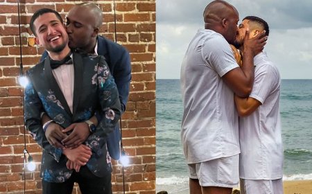 Pro wrestlers AC Mack and Rico González tie the knot in an intimate beach ceremony