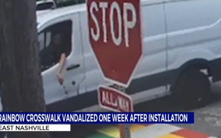 Man Pours Paint On Nashville’s New Rainbow Crosswalk