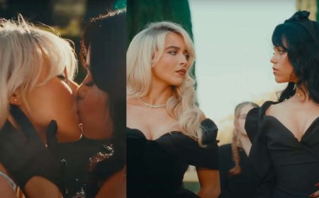 Sabrina Carpenter and Jenna Ortega Kiss in New ‘Taste’ Music Video