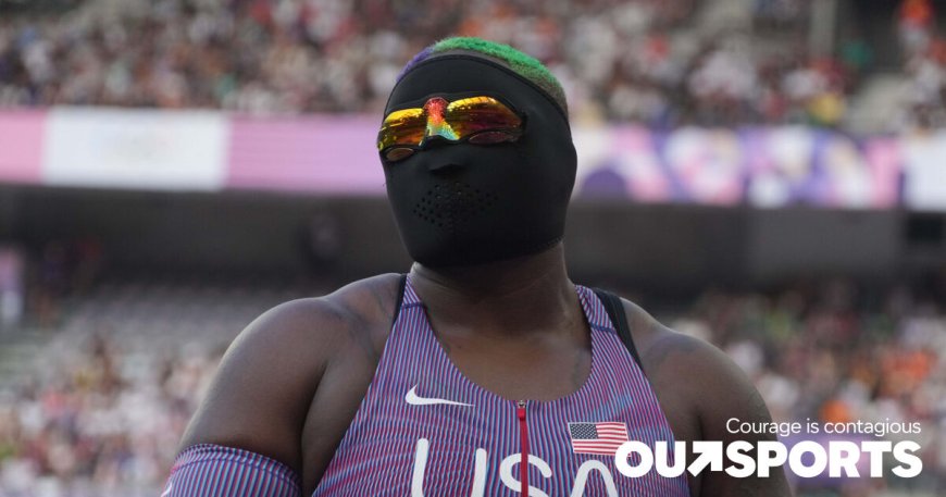 Masked nonbinary shotputter Raven Saunders, with ‘Hulk’ nails and hair, relishing Paris Olympics ‘spotlight’