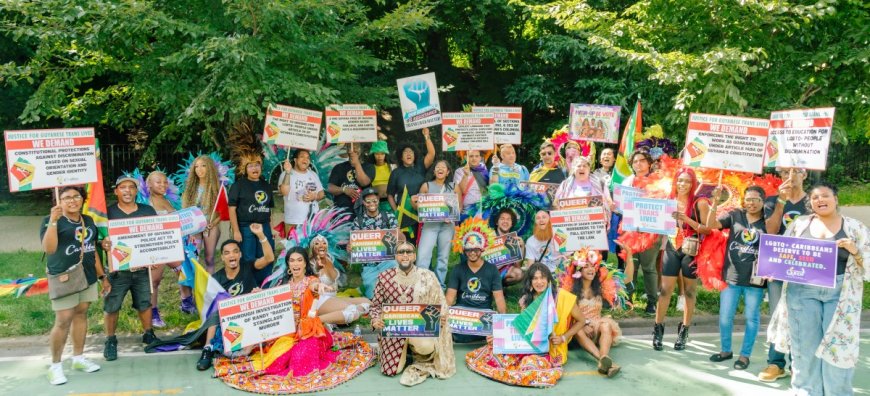 Queer Caribbean Liberation Collective marches on Eastern Park demanding justice for trans lives in the Caribbean