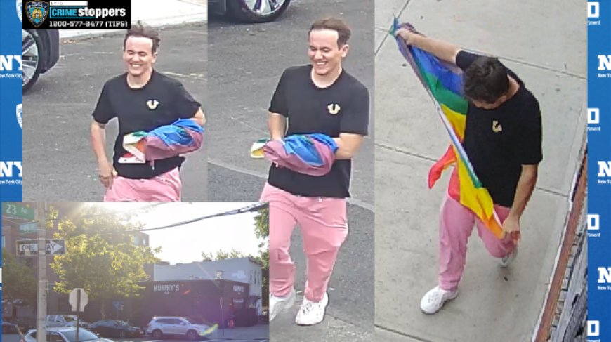 Vandal sought for destroying Pride flag, harassing staff at Astoria pub with anti-gay rhetoric: NYPD