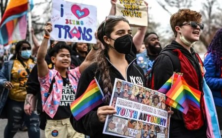 Transgender Rights Protesters Rally at U.S. Capitol Against Trump Administration’s Policies