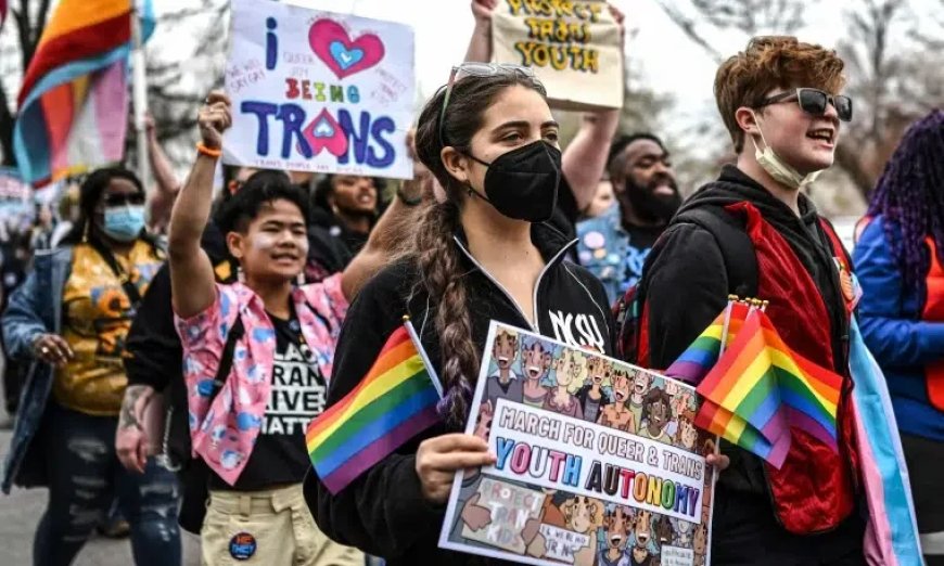 Transgender Rights Protesters Rally at U.S. Capitol Against Trump Administration’s Policies