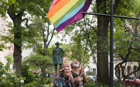 Rainbow Flags hoisted near Stonewall to mark Pride Month
