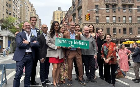Stars and neighbors come out for Terrence McNally Way
