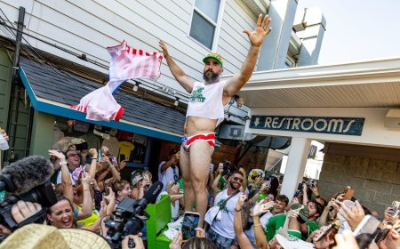 Jason Kelce in a Flag Speedo Really Caught Everyone’s Attention, And it Was for a Good Cause