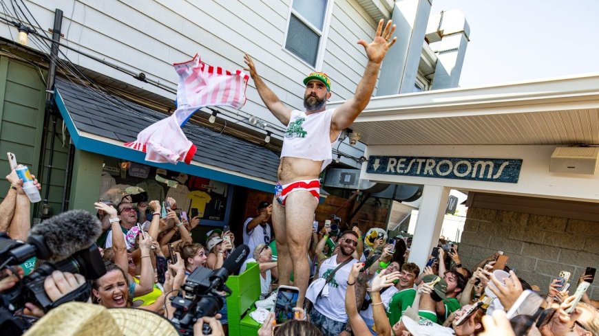 Jason Kelce in a Flag Speedo Really Caught Everyone’s Attention, And it Was for a Good Cause