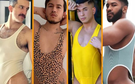 PHOTOS: Men are rocking skimpy bodysuits & turning the end of hot gay summer into an inferno