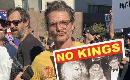 Pedro Pascal Joins ‘No Kings’ Protest in LA, Fans Praise Actor’s Activism