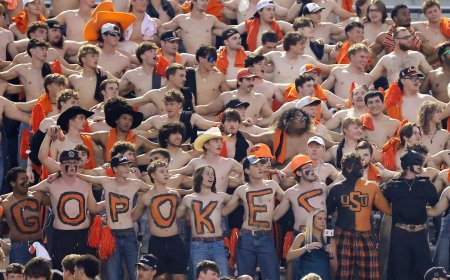 Shirtless fans take college football by storm from Oklahoma State to UCLA to Wisconsin