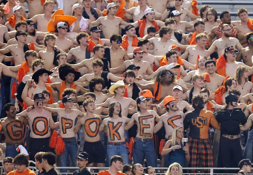 Shirtless fans take college football by storm from Oklahoma State to UCLA to Wisconsin