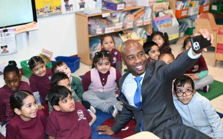 EXCLUSIVE: Newly appointed NYC Schools Chancellor Kamar Samuels visits Bronx school where he began teaching career