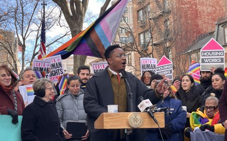 City and state lawmakers lead ‘Hands Off Our Flag’ rally at Stonewall National Monument