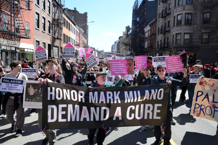 ACT UP honors Mark Milano, targets ICE and Palantir at 39th anniversary rally