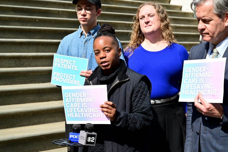 New Yorkers rally in Manhattan after feds demand trans youth records from NYU Langone
