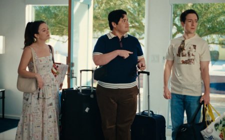First Look: Harvey Guillén, Billie Lourd, and Josh Brener Take a Wild Palm Springs Trip in ‘That Friend’