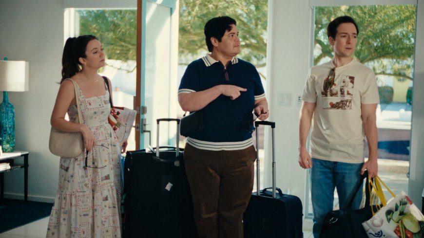 First Look: Harvey Guillén, Billie Lourd, and Josh Brener Take a Wild Palm Springs Trip in ‘That Friend’
