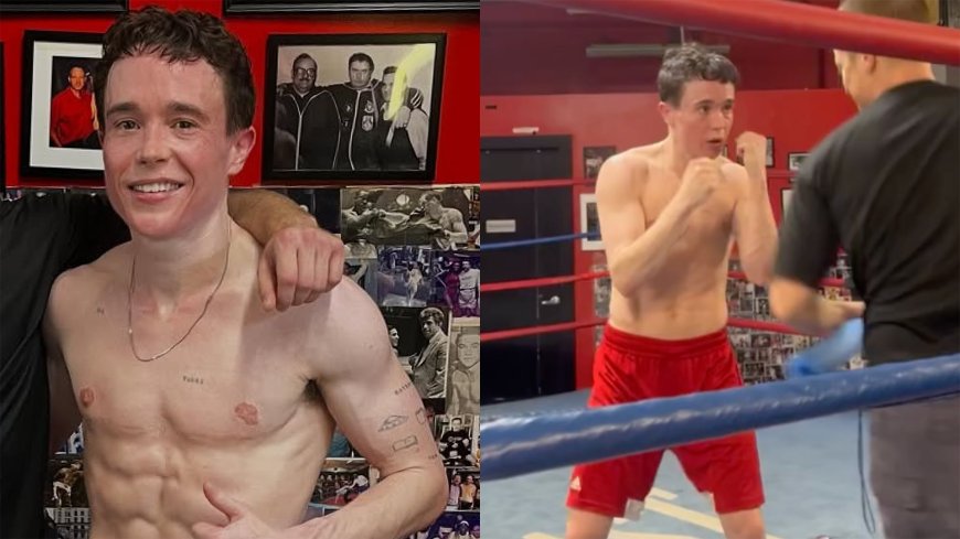 Elliot Page Shows Off His Boxing Skills and Chiseled Physique in New Shirtless Training Videos