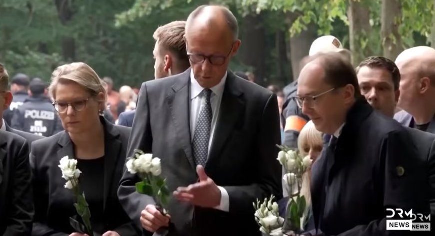 German Chancellor Lays Flowers At Pride Memorial